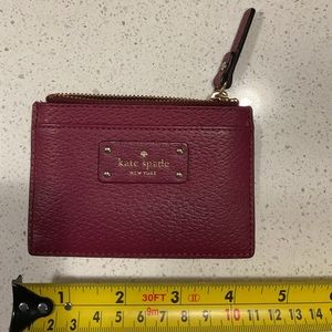 Kate spade burgundy  leather card wallet